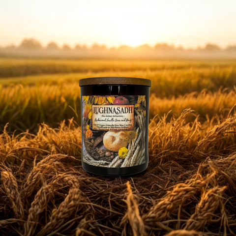 Lughnasadh Candle | Sabbat Soy Wax Candle | Lindenwood, Vanilla & Honey | Harvest Lammas Festival | Wheel of the Year