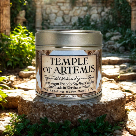 Temple of Artemis Soy Wax Jar Tin | Ancient Wonders | Fragrant Wild Herbs & Grecian Thyme