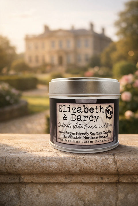 Elizabeth & Darcy Candle | Pride and Prejudice Soy Wax | White Freesia & Pear