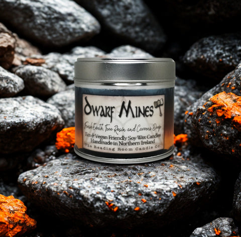 Dwarf Mines Soy Wax Candle | Earth, Cedarwood and Frankincense Resin Scent | Fantasy Inspired Candle