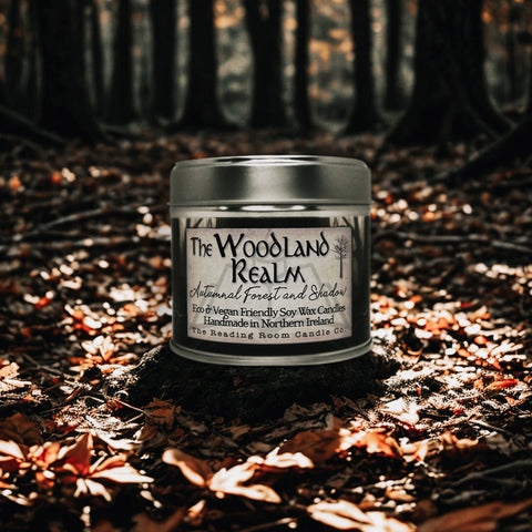 Woodland Realm Soy Wax Candle | Autumn Forest Scent Wooden Wick Candle