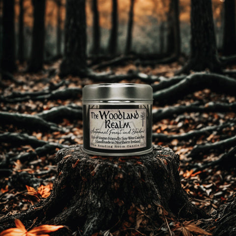 Woodland Realm Soy Wax Candle | Autumn Forest Scent Wooden Wick Candle