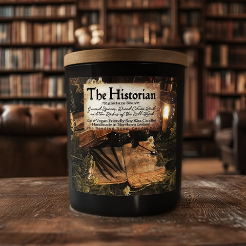 The Historian Candle Jar | Signature Collection Soy Wax | Silk Road Spices, Dried Citrus & Oriental Woods | Luxury History Inspired Wood Wick Candle