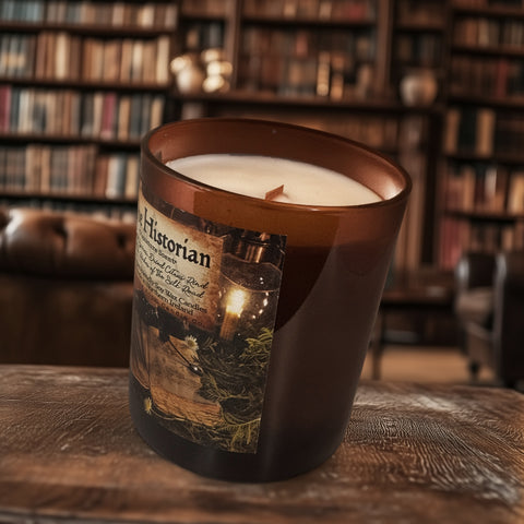 The Historian Candle Jar | Signature Collection Soy Wax | Silk Road Spices, Dried Citrus & Oriental Woods | Luxury History Inspired Wood Wick Candle
