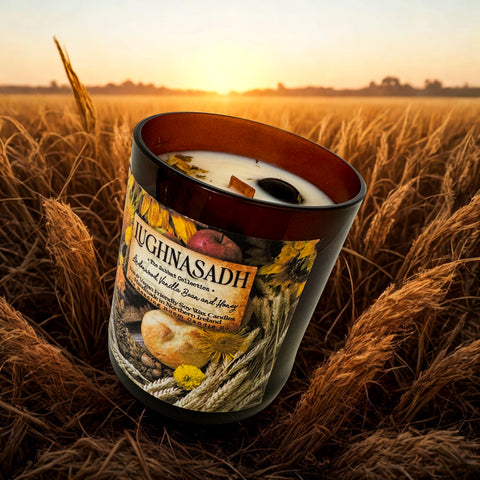 Lughnasadh Candle | Sabbat Soy Wax Candle | Lindenwood, Vanilla & Honey | Harvest Lammas Festival | Wheel of the Year