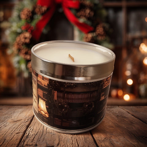 Christmas in the Library Soy Wax Candle - Limited Edition- Comforting Mulled Pear and Cranberry