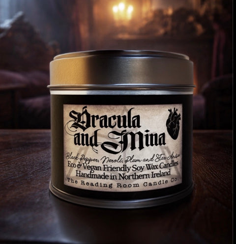 Dracula and Mina Candle | Gothic Romance Soy Wax | Black Pepper, Plum & Neroli