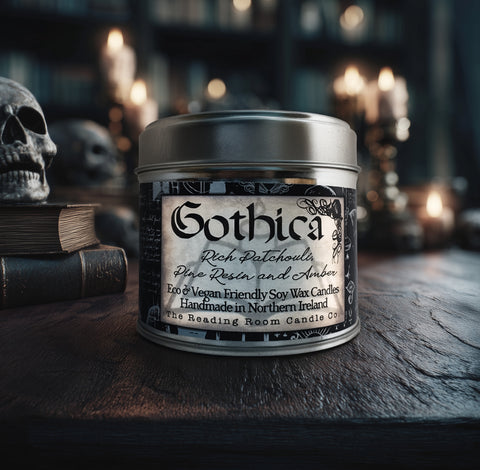 Gothica Soy Wax Candle-Patchouli, Pine Resin & Amber