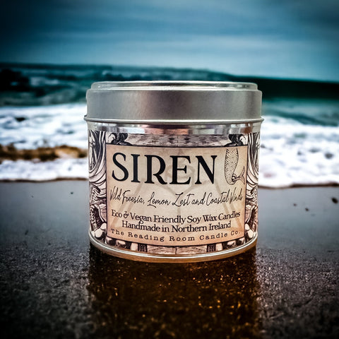 Siren Candle Tin- Wild Freesia, Lemon Zest and Coastal Winds