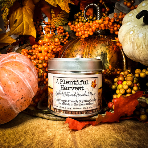 A Plentiful Harvest Soy Wax Candle Ltd Edition Candle- Rolled Oats and Succulent Honey
