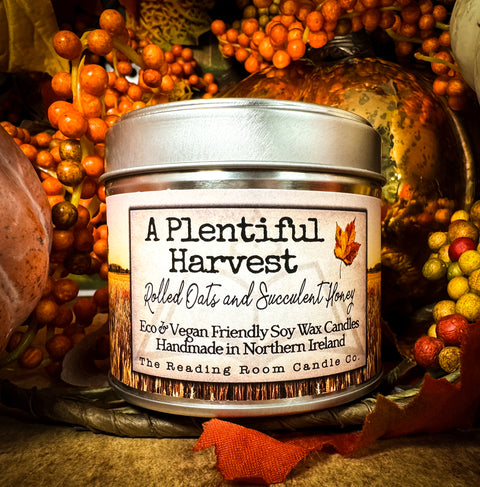 A Plentiful Harvest Soy Wax Candle Ltd Edition Candle- Rolled Oats and Succulent Honey