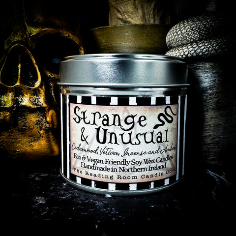 Strange and Unusual Candle- Cedarwood, Vetiver, Incense and Amber