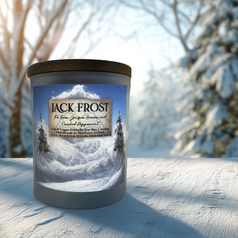 Jack Frost Candle Jar | Limited Edition Soy Wax | Fir Trees, Juniper & Crushed Peppermint
