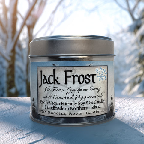 Jack Frost Candle Tin | Limited Edition Soy Wax | Fir Trees, Juniper & Crushed Peppermint