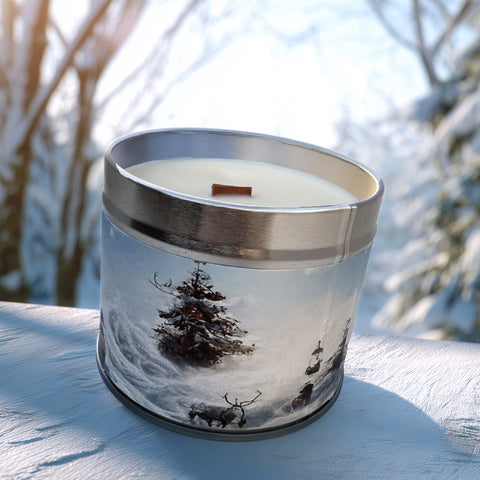 Jack Frost Candle Tin | Limited Edition Soy Wax | Fir Trees, Juniper & Crushed Peppermint