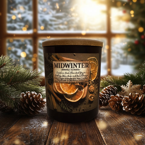 Midwinter- Essential Oil Candle-Limited Edition-Cinnamon Bark, Clove, Ginger, Nutmeg, Star Anise and Sweet Orange
