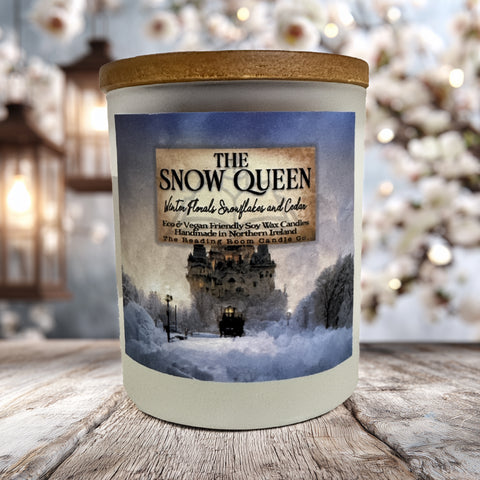 The Snow Queen Tin Candle Jar | Limited Edition Soy Wax | Winter Florals, Snowflakes & Cedar