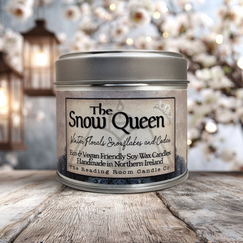 The Snow Queen Tin Candle | Limited Edition Soy Wax | Winter Florals, Snowflakes & Cedar