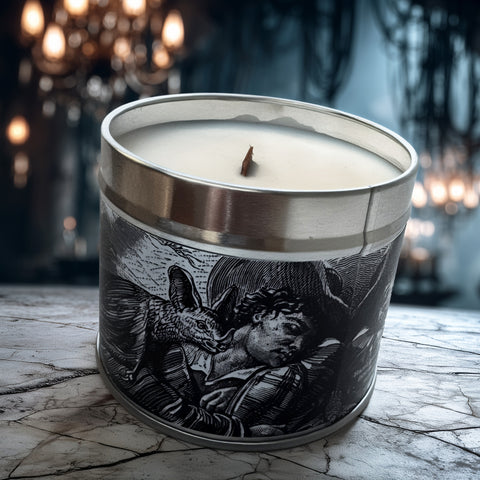 Vampyr Candle Tin-  Blood Orange, Verbena and Cedarwood