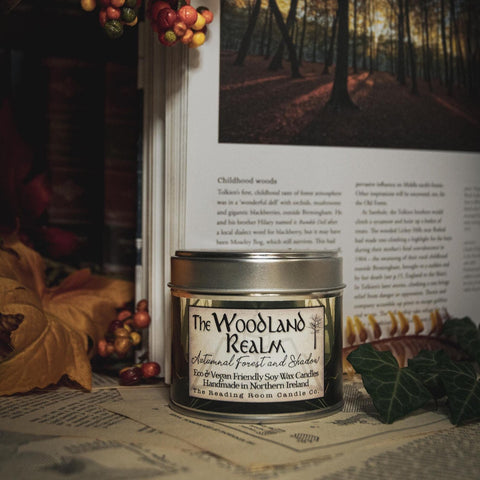 Woodland Realm Soy Wax Candle | Autumn Forest Scent Wooden Wick Candle