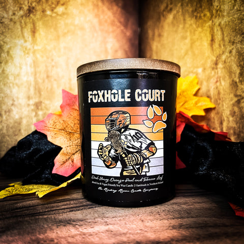 Limited Edition- Foxhole Court Candle-Dark Honey, Orange Peel and Tobacco Leaf