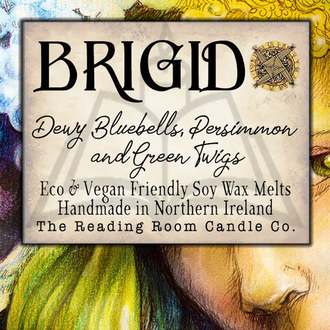 Brigid-Pure Soy Wax Melts- Dewy Bluebells, Persimmon and Green Twigs