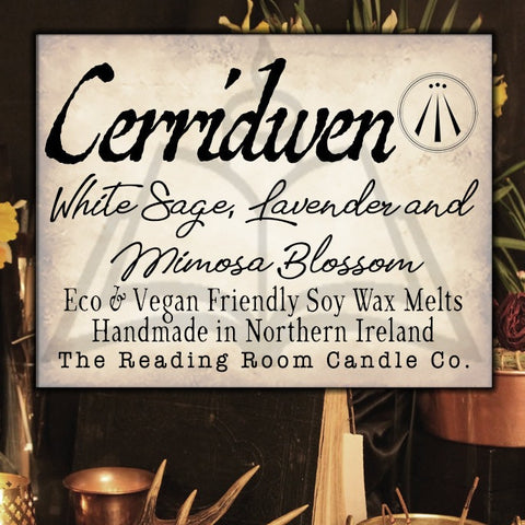 Cerridwen- Pure Soy Wax Melts-White Sage, Lavender and Mimosa Blossoms