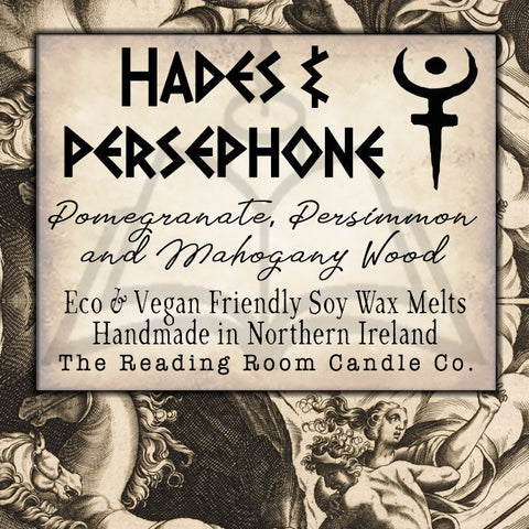 Hades and Persephone-Pure Soy Wax Melts-Pomegranate, Persimmon and Mahogany Wood
