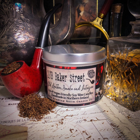 221b Baker Street Candle- Old Leather, Smoke and Intrigue