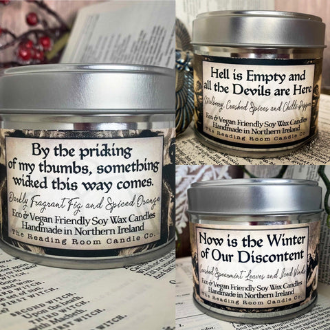 Shakespeare Candle Collection Act I- Macbeth, Richard III and The Tempest Inspired