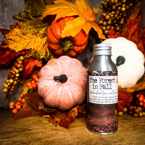 The Forest in Fall-Limited Edition-Autumn/Fall/October/Halloween Inspired Vegan Friendly Room Spray-Amber, Wood Resin and Fresh Earth-100ml